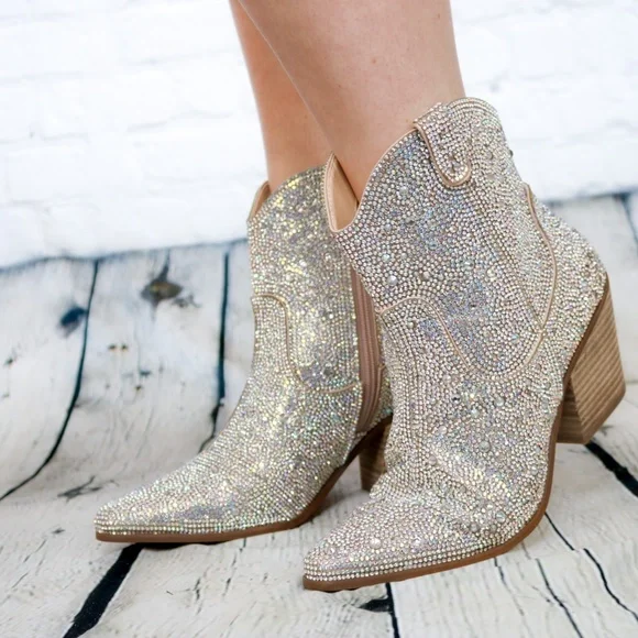 Matisse Shoes Matisse Harlow Western Ankle Boot Womens Size Multi Rhinestone Poshmark